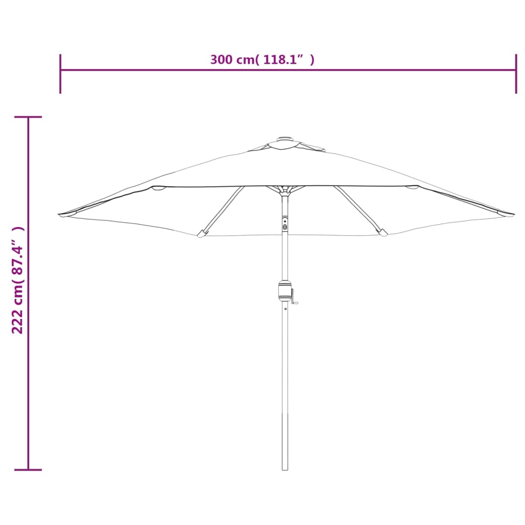 Parasol Met Metalen Paal 300 Cm
