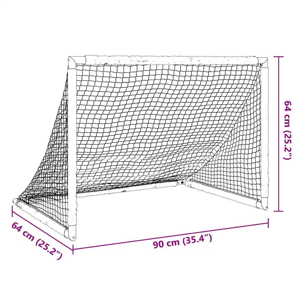 Kindervoetbaldoel Inklapbaar 90X64X64 Cm Zwart Grijs