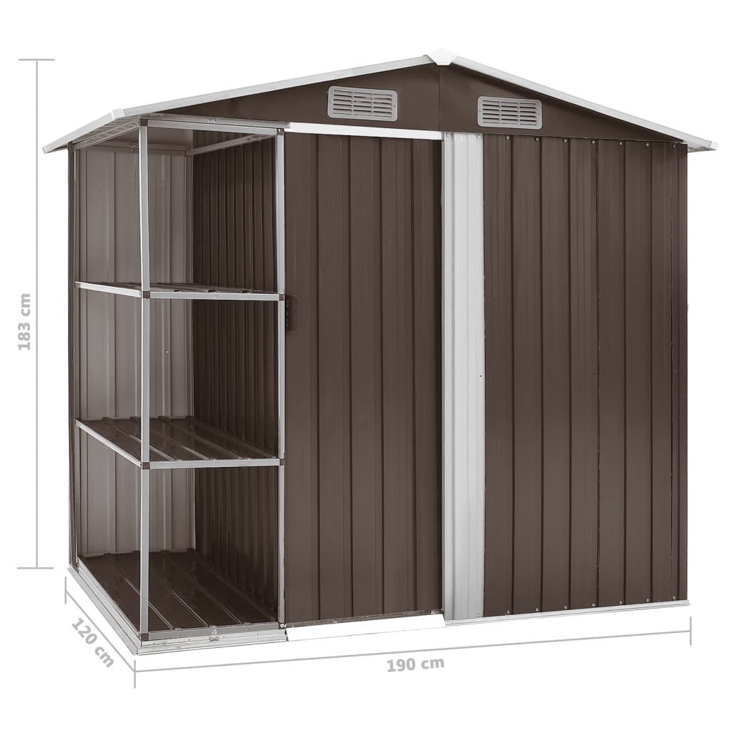 Tuinschuur Met Rek 205X130X183 Cm Ijzer
