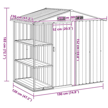 Tuinschuur Met Rek 205X130X183 Cm Ijzer