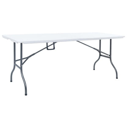 Tuintafel Met 2 Bankjes Inklapbaar 180 Cm Staal En Hdpe Wit