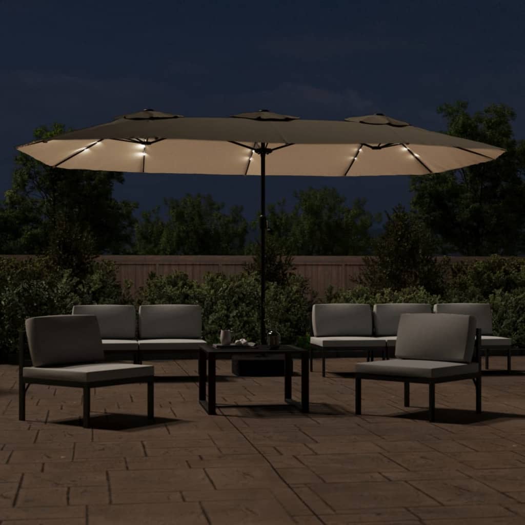 Parasol Dubbel Dak Met Led 449X265 Cm