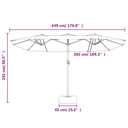 Parasol Dubbel Dak Met Led 449X265 Cm