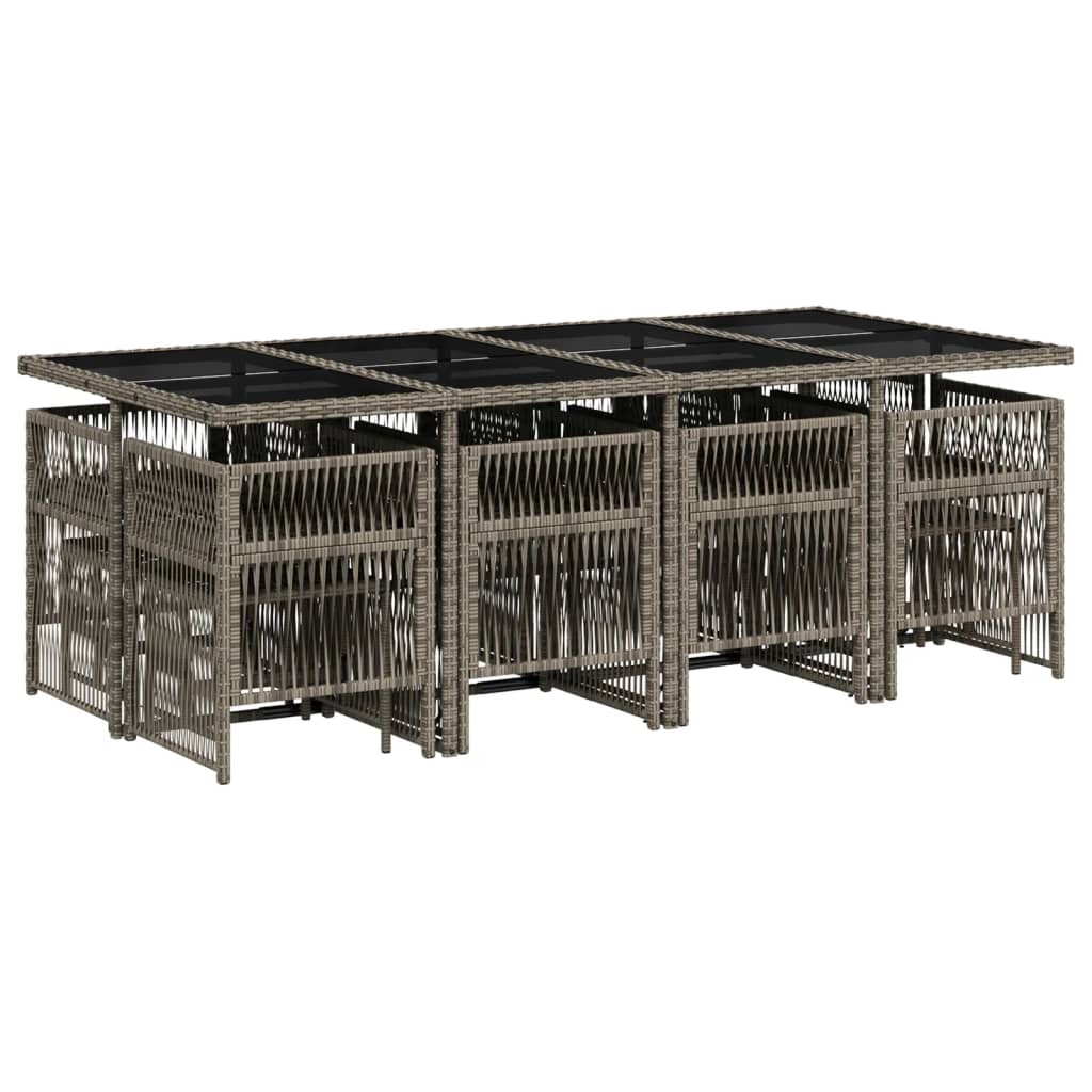 13-Delige Tuinset Met Kussens Poly Rattan