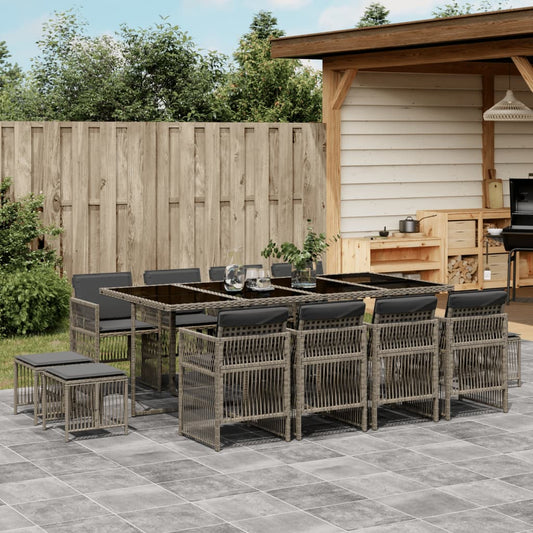 13-Delige Tuinset Met Kussens Poly Rattan
