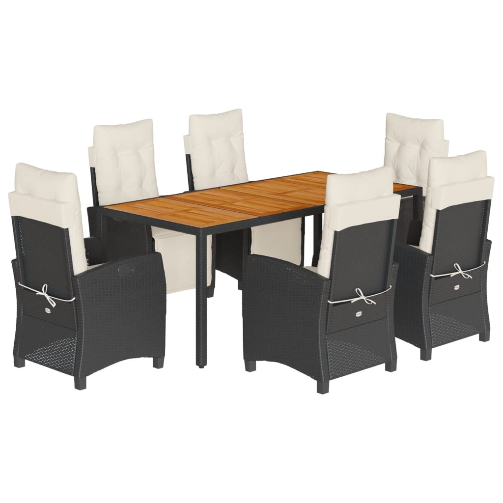 7-Delige Tuinset Met Kussens Poly Rattan