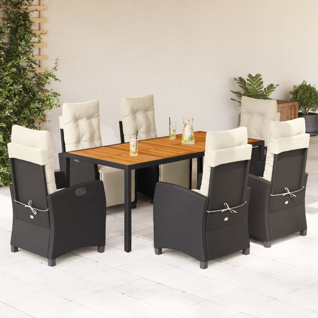 7-Delige Tuinset Met Kussens Poly Rattan