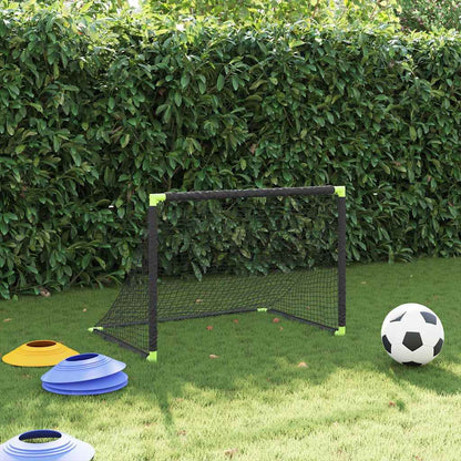 Kindervoetbaldoel Inklapbaar 90X64X64 Cm Zwart Grijs